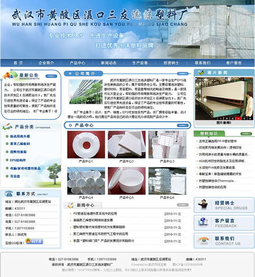 武汉网站建设项目 滠口三友泡沫塑料厂网站建成开通